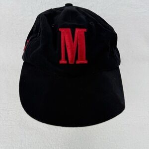 Vintage Marlboro Cap Strapback Black Red M Logo Cotton Bronco Embroidered Hat
